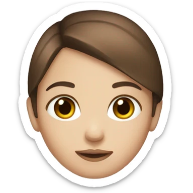 girl with straight brown hair and blue eyes sticker