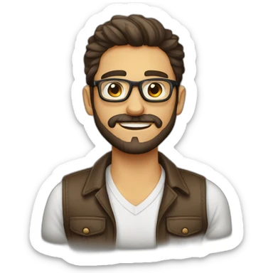 hombre-joven-moreno-atractivo-gafas-poca barba sticker