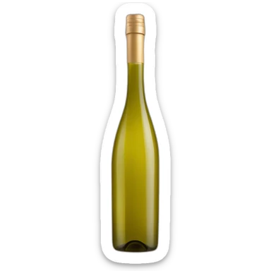 bottle of white wine, Tall, straight shoulders, narrow neck, refined sticker