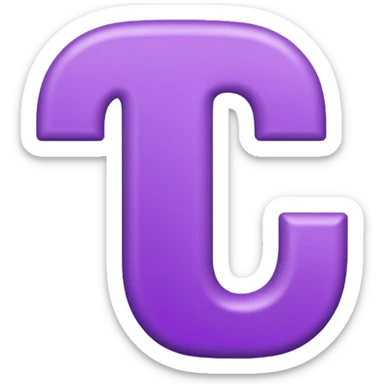purple capital letter T alphabet sticker