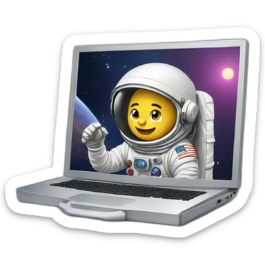 Astronaut on a computer sticker