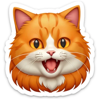 cat mewing with open mouth sticker