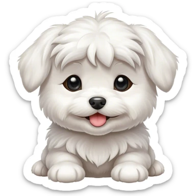 a happy Maltese puppy sticker