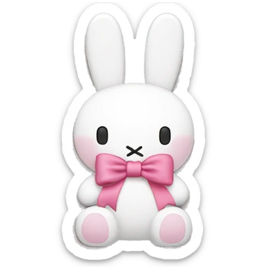 miffy with pink ribbon sticker