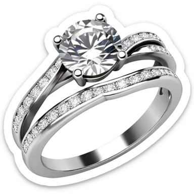 Diamond ring 💍 double rings twist with each other like engagement rings sticker