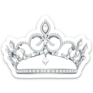 dainty british diamond tiara silver sticker