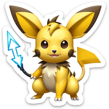 Shiny Colorful Pichu-Raichu-Zeraora sticker