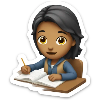 girl studying  sticker