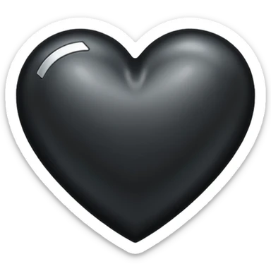heart with a metallic black finish sticker