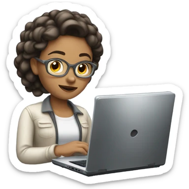 Computer science woman lighter skin sticker