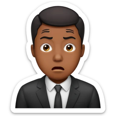 Black office employee panic sticker