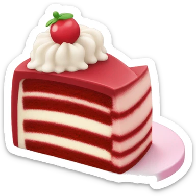 Kawaii red velvet cake slice  with layers sticker