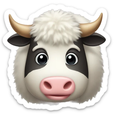 Fat fuzzy cow sticker