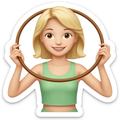 2 hula hoops with girl sticker