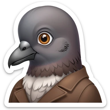 Pidgeon spy in a brown coat sticker