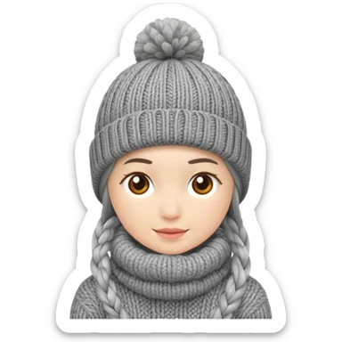 Winter Knit Hat gray sticker