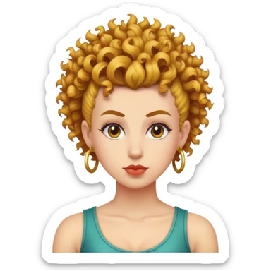 curly mohawk hair woman sticker