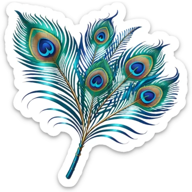 Devine Peacock feather sticker