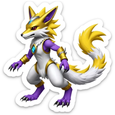 Ratchet-Lombax-Protogen-Vernid-Renamon-Sergal-fusion, full body  sticker
