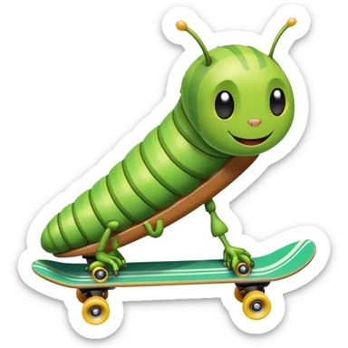 caterpillar on skateboard  sticker