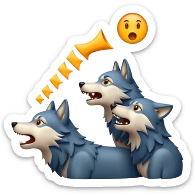 Wolf pack howling in different directions  sticker