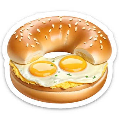 Scrambled egg on a bagel sticker