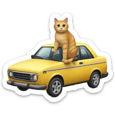 car cat  sticker