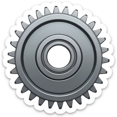 mechanical gear cog sticker