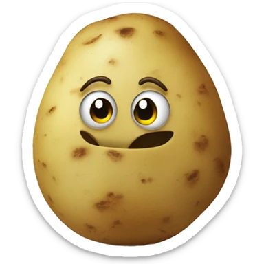 a potato wearing a tshirt  sticker