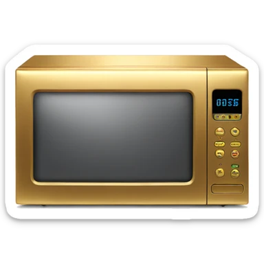 Realistic metallic gold microwave.  sticker