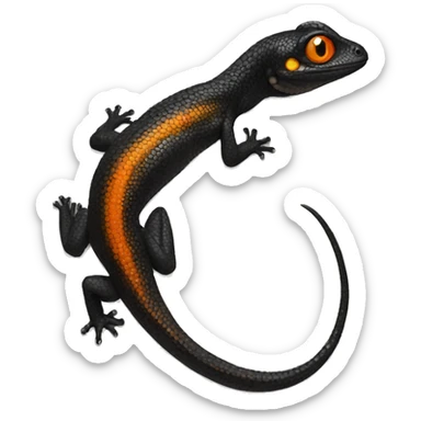 Black Shiny Lizard with Orange belly Full Body sticker