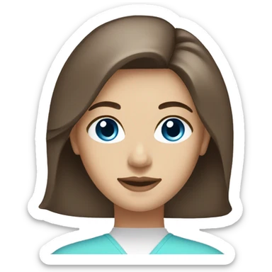 esthetician with brown hair and blue eyes sticker
