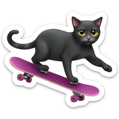 Cat skating sticker