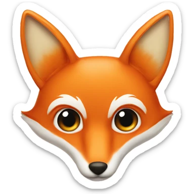 orange heart with fox ears and nose sticker