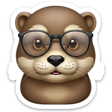 Otter with glasses and a mustasch  sticker