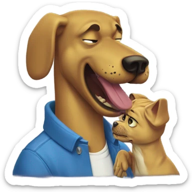 Mr.Peanutbutter smacking Bojack Horseman sticker