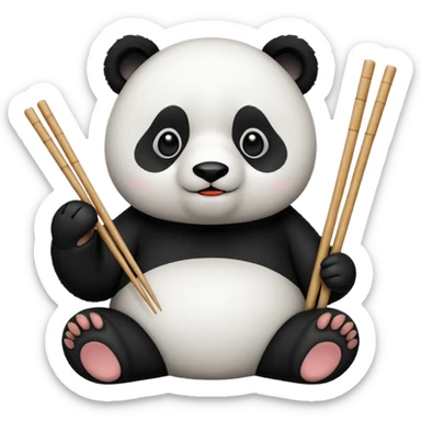 panda eating sushi sticker