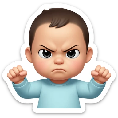 angry japanese baby sticker