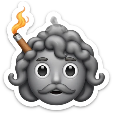smoke coming out of a blunt sticker