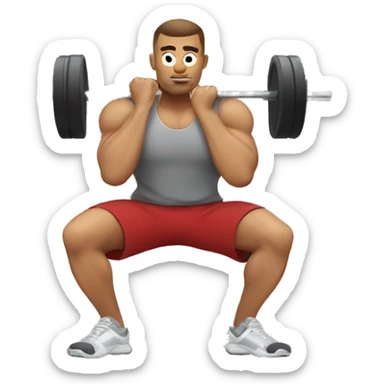 a man doing squat (gym) sticker