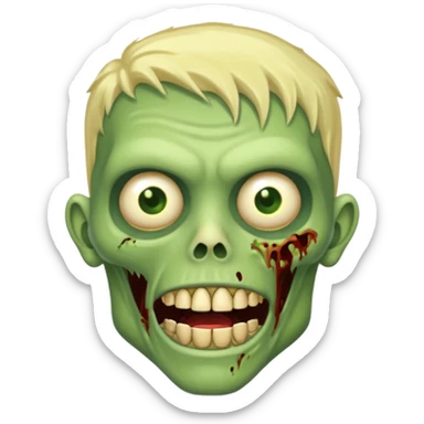 Zumbi verde com dente dourado um pouco humano sticker