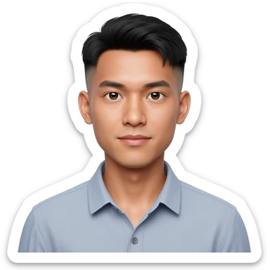 Thai young man at 25 years old fade hair cut sticker