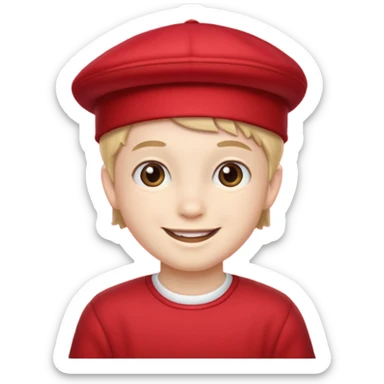 red hat and red dress boy sticker
