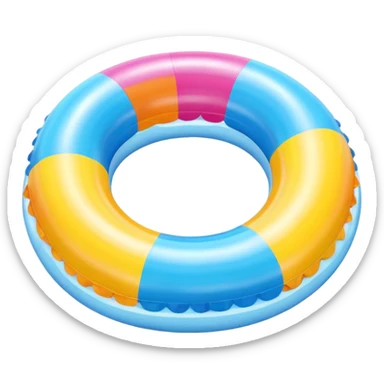 inflatable pool float object icon, colorful swimming ring, glossy plastic texture, summer vibe, 3D cartoon, mobile game icon style, centered, clean background, no text, no watermark
 sticker