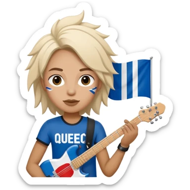 Québécois rockstar w Quebec flag sticker