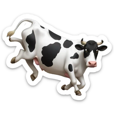Cow jumps over moon sticker