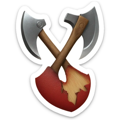 Axe in heart sticker