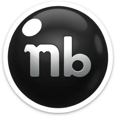 Black Ball with MB written on it sticker