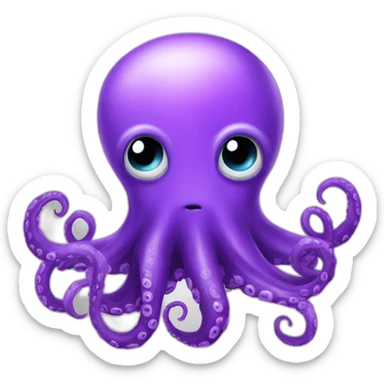Cute purple geek Octopus sticker