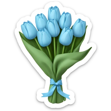 Light blue tulip paper wrapped buque sticker